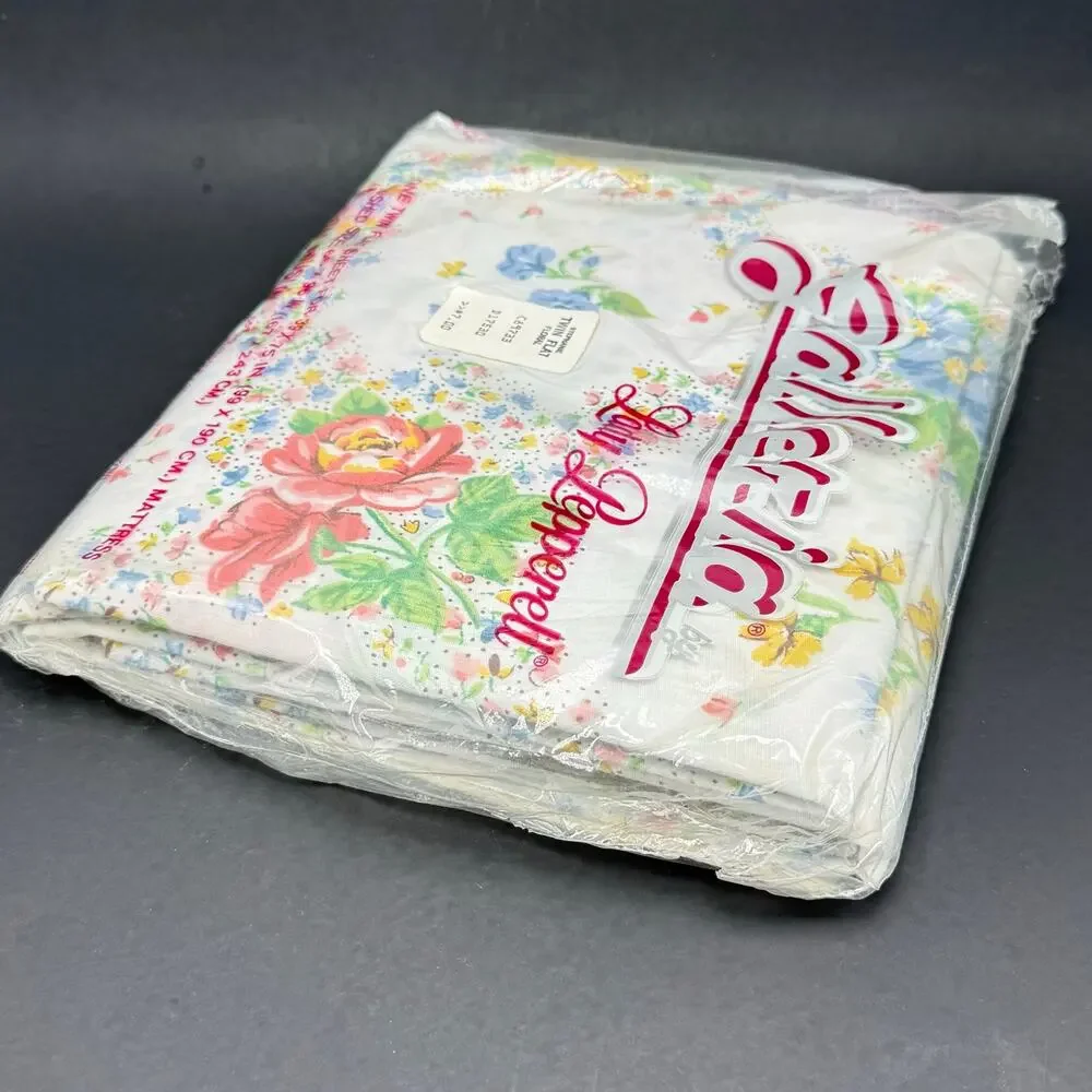 Vintage Twin Flat Sheet Floral Galleria Lady Pepperel Stephanie No Iron Muslin
